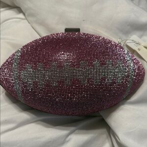 Pink Rhinestone Football Clutch